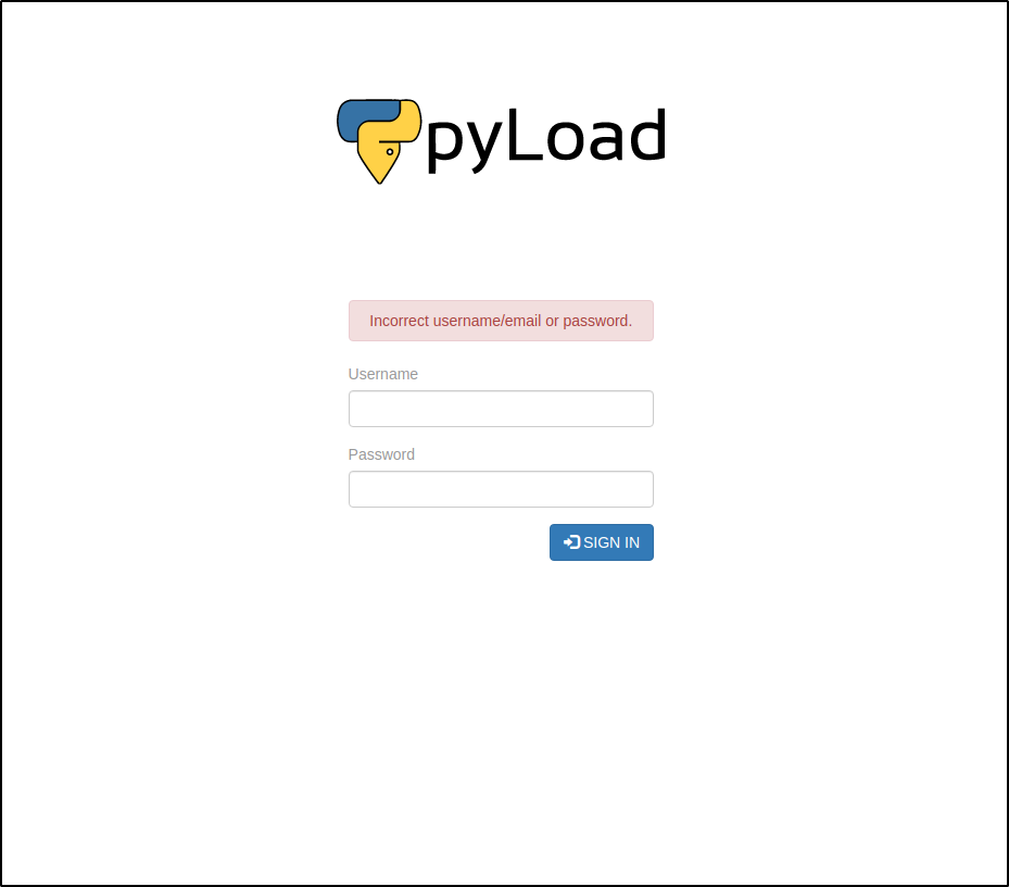 pyload-login-page